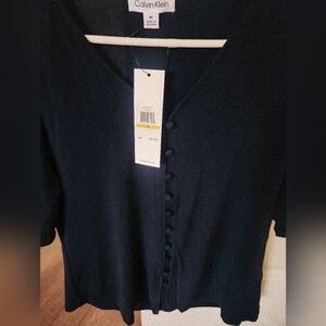 Calvin Klein Hunter Green Elegant Top